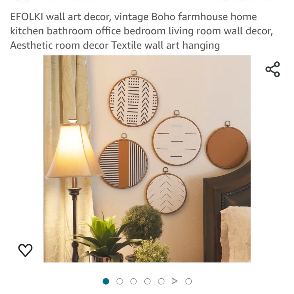 Wall art decor 5 piece new boho farmhouses new